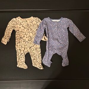 Floral and Star Print Kids One Pieces